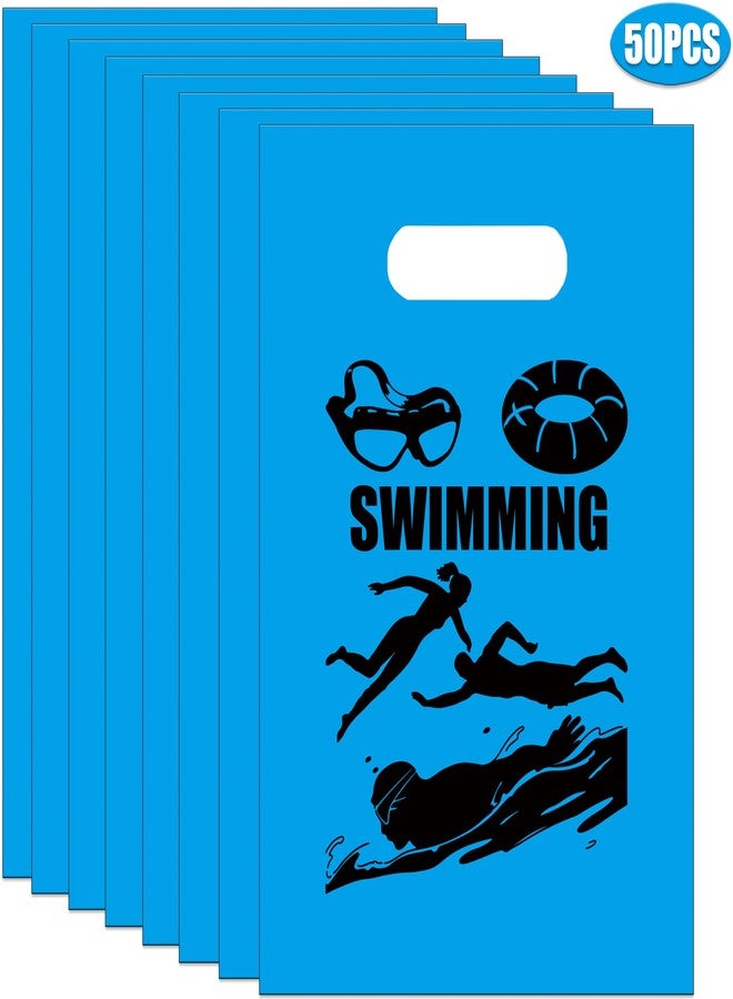 PIBIPAID 50PCS Swimming Goodie Bags Party Favors -Swimming Themed Plastic Party Supplies Swimming Candy Bag Sport Birthday Baby Shower Party Decorations - Image 3